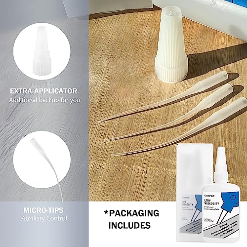 Professional Grade CA Super Glue, Fast Curing Adhesive 4 oz, Low Viscosity, Thin Cyanoacrylate Adhesive for Woodworking, Hobby, Plastic, Ceramic & Metal ,transparent, 4 ounce - color: Clear - 4 ounce