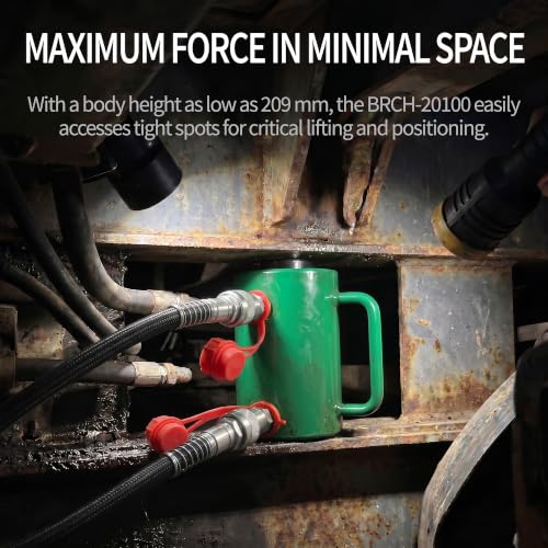 20 Ton Double-Acting Hollow Hydraulic Cylinder 100mm(4") Stroke - size: BRCH-20100