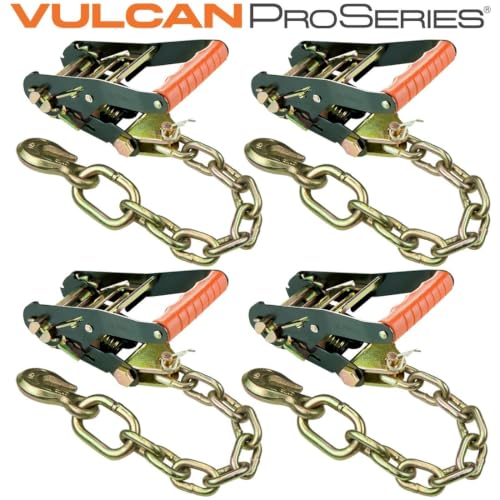 VULCAN Ratchet Buckle - Chain Anchor - 2 Inch Handle - PROSeries - 4 Pack - 3,300 Pound Safe Working Load - size: Chain Anchor ProSeries (4- Pack)