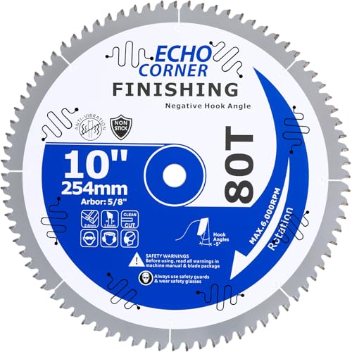 10" Fine Finish Sliding Compound/Radial Arm Saw Blade, Negative(-5°) 80T - style: Sliding Compound