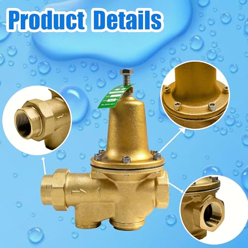 LF25AUB-Z3 1" Water Pressure Reducing Valve,Lead-Free Cast Copper Silicon Alloy,NPT Female Union x NPT Female Outlet,Polymer Seat, Adjustable Pressure 25 to 75 psi, Maximum 300 psi