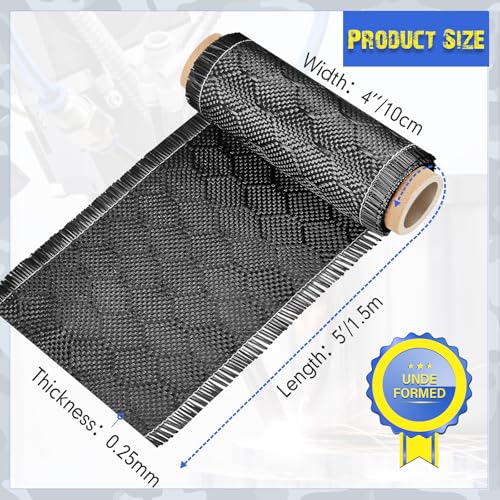 VitalCozy 5Ft x 4" Bee Hive Carbon Fiber Fabric Roll Sheet Carbon Fiber Cloth 2x2 Twill Weave 3k/ 220g Honeycomb Sheet for Car Structural Reinforcement Concrete Wall Boat Repair DIY Project - size: 5Ft x 4"