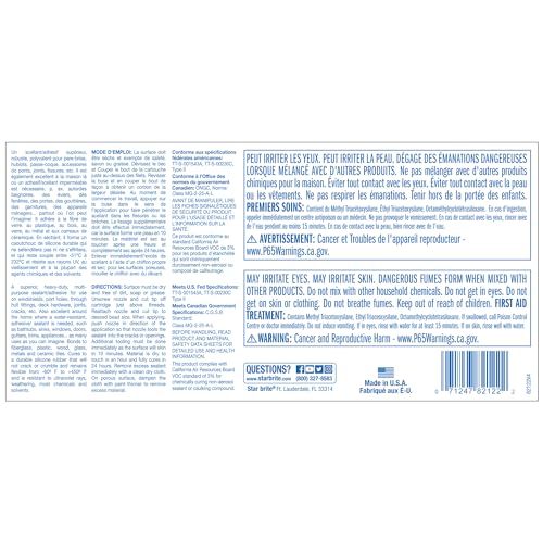 STAR BRITE Marine Silicone Sealant - Clear 10.1 Oz - Waterproof, Durable, UV Resistant, for Fiberglass, Metal, Wood, Glass, Ceramic & More (082122)