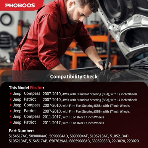 PHOBOOS Hydraulic Steering Rack and Pinion Fit for Jeep Compass Patriot - size: 22-3020