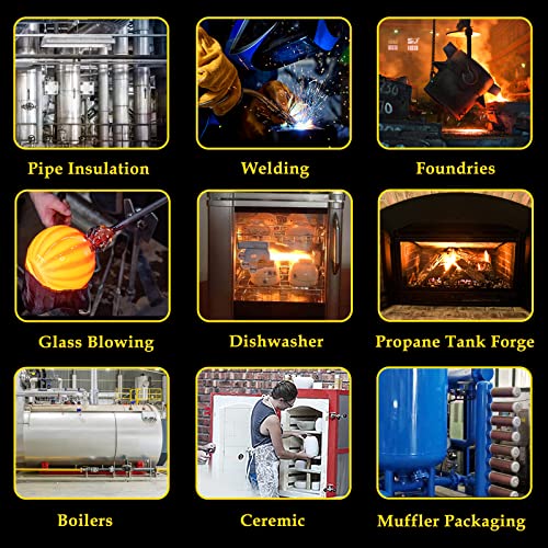 Cedolio 2 PCS 24"x12"x1" (Thick) Ceramic Fiber Blanket Fireproof Insulation - size: 24" x 12" x 1" / 2 pieces