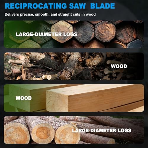 5Pack 15inch 5TPI Woodcutting Reciprocating Saw Blades Set - size: 5T/380mm