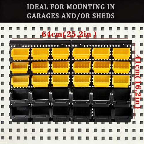 MULSAME Wall Mounted Storage Bins Parts Rack 4 Colors Bin Organizer Garage Plastic Shop Tool, Garage Organizers and Storage (Style-Volt 50.4"*32.4" - size: 50.4"*32.4", style: Volt