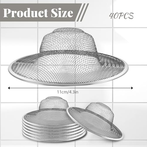 40 Pcs Mesh Sink Strainer, 4.5" Diameter Stainless Steel Slop Basket