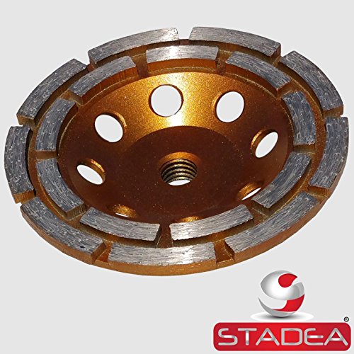 CWD203H Concrete Grinding Wheel 5 Inch Double Row Diamond Cup Grinding Grinder Wheels Disc for Concrete Masonry Stone Granite Grinding