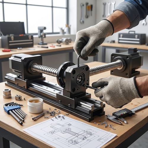 Omabeta Ballscrew End Supports Bearing Blocks, FK10 for 10mm Ball Screw (SFU 1604/1605/1610), CNC Machine Parts for Robots & CNC Machines