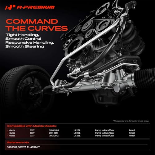 A-Premium Power Steering Pressure Hose Assembly Compatible with Mazda