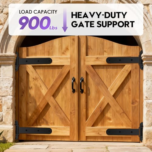 Heavy Duty Gate Hinges 900Lbs, 13" Bolt/Weld, Matte Black
