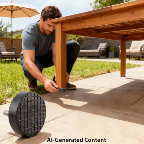 NEWBYTEK M8 Heavy Duty Leveling Feet, 2" Base Rubber Anti-Vibration (4Pk) - size: Metric M8 thread,4pcs