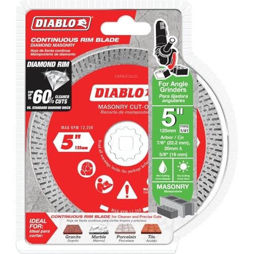 Diablo Diamond Continuous Rim Masonry Cuf-Off Disc - 5" Diameter - size: 5"