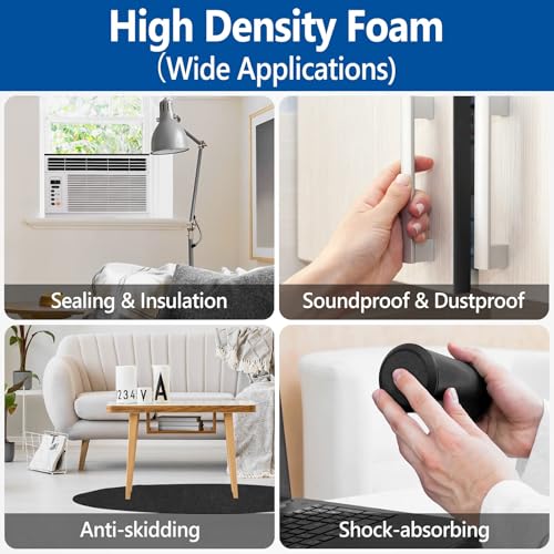Self Adhesive Foam Tape Weatherstrip 1in x 1/4in x 33Ft High Density Foam Insulation Strips Foam Seal Weather Stripping with Strong Adhesive for Door and Window Sound Isolation Soundproofing - size: 1in x 1/4in x 33Ft