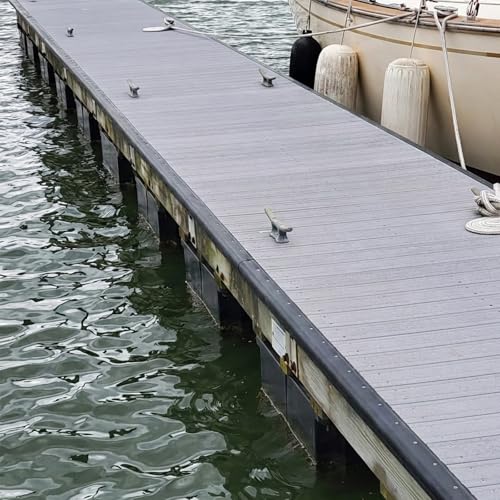 FUQUN P-Profile Dock Bumpers, 2.8/10/20 FT Heavy-Wall EPDM Rubber Docking Fender for Straight & Side Protection, Wider & Thicker Dock Edging Bumper with 304 Stailess Steel Screws & Drill Bit - size: 3 pcs × 3.3 ft | 10 ft Total