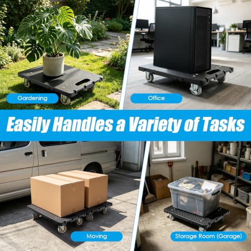 Furniture Dolly 2 Pack Add-On, Connectable Moving Dolly with Wheels