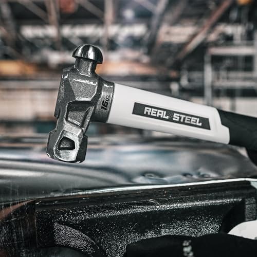 Real Steel Ball Peen Hammer 16 oz, Metalworking Tool Ball Pein Hammer (Graphite)