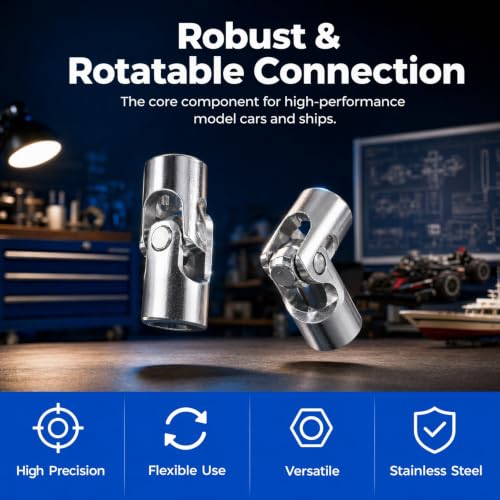 BESPORTBLE Stainless Steel Micro Universal Joint Coupling 4mm to 4mm