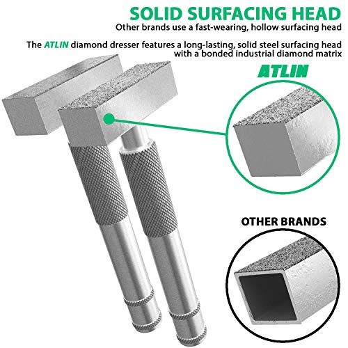 ATLIN Grinding Wheel Dressing Tool - 36 Grit & 120 Grit Diamond Dresser