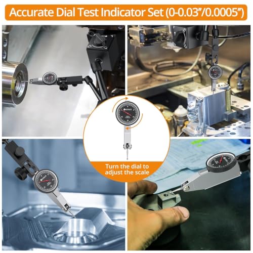 Neoteck 0-0.03"/0.0005" Test Indicator with 176lbs Pull Magnetic Base Stand - color: Black, size: 176lbs/80kg