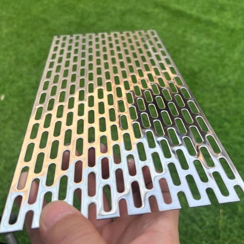 11.8"x5.9" Perforated Metal Sheets 19Gauge Expanded Metal Mesh Opening Oblong Holes 0.2x0.8inch (About 5x20mm) Perforated 304 Stainless Steel Mesh Screen Panel Decorative Panel Decorati Plate - size: 11.8"x5.9", style: Oblong Hole 5x20mm