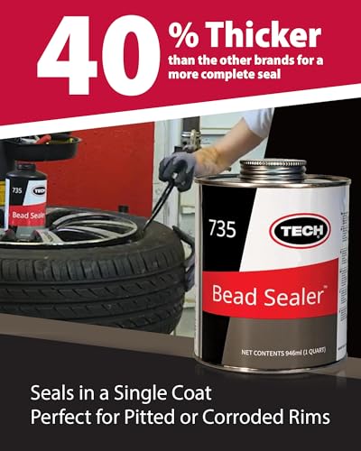 TECH Tire Bead Sealer - Rim-Leak Tubeless Tire Repair Solution 1 Quart