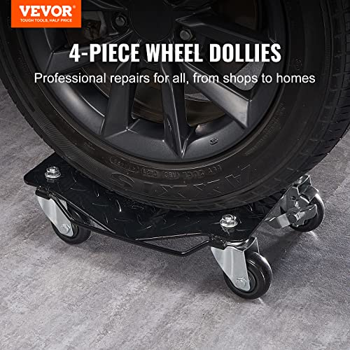 VEVOR Car Wheel Dolly, 6000 lbs/2722 kg Car Moving Cart with Brakes, Set of 4 Piece, Heavy-Duty Vehicle Dolly, Moving Cars, Trucks, Trailers, Motorcycles, and Boats - size: 4 Pack, style: 6000 LBS,4 Pack