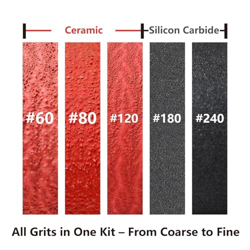 1/2 x 18 Inch Sanding Belts, Ceramic + SiC, 20 Pack, 60-240 Grit - size: 1/2x18 inch