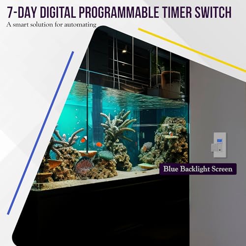 ENERLITES 7-Day Programmable Timer Switch, with Blue Backlight - color: White, size: In-wall With Backlight