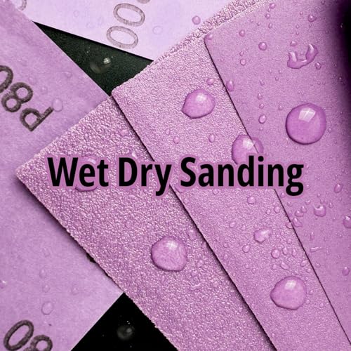 1/4 Sheet Sandpaper Assortment for Palm Sander – 50Pcs Wet/Dry Sand Paper 60/80/120/150/220 Grit, Sandpaper for Wood, Metal, Drywall, Automotive Polishing (4.5" x 5.5") Purple