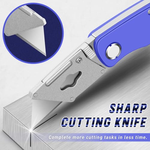 JETMORE 4 Pack Box Cutter Folding Utility Knife Razor Knife Carpet Knife - color: 4 Pack-c