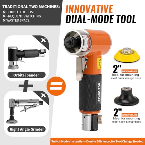 2" Pneumatic Mini Orbital Sander Kit 2-In-1 Air Grinder Polisher
