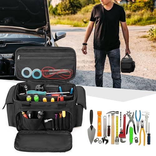 Rexmica Small Tool Bag Tool Storage Organizer Tactical Range Bag, Black - color: Black