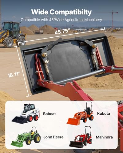 VEVOR 1/4 in Skid Steer Mount Plate, Universal Quick Attach Mount Plate, Easy to Bolt, 3000lbs Load Capacity, Heavy Duty Steel Loader Plates Compatible with Kubota Bobcat Skid Steers & Tractors - size: 1/4 Inch