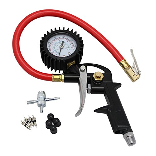 EXELAIR™ by Milton (MK3825ATIG) Bundle: Impact Wrench, Air Ratchet, Blow Gun, Tire Inflator Gauge, 25' Cobra Flex Air Hose & Safety Valve Accessories, (14-Piece)