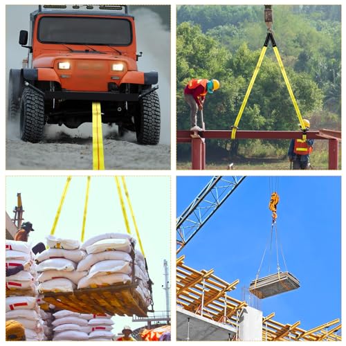 Shappy 2 Pcs 10' x 1" Lifting Sling Straps Heavy Duty Nylon Tree Saver - size: 10' X 1"