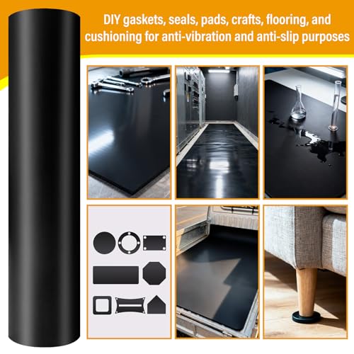 Solid Neoprene Rubber Sheet Mat 1/8 Inch Thick 80x40 ,Black, Multipurpose