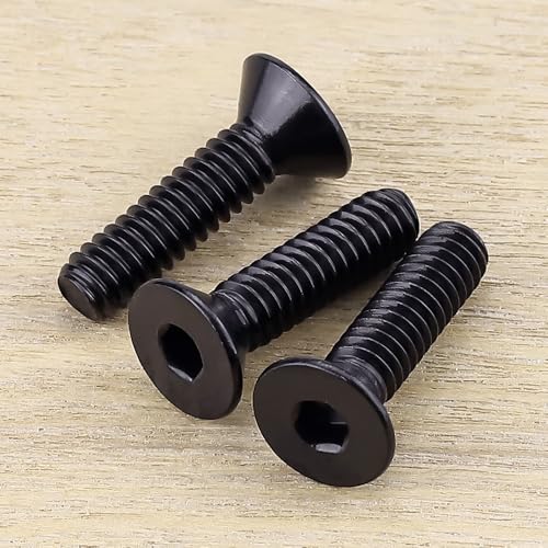 #10-32 x 1 Flat Head Socket Head Cap Screws Black, Allen Hex Drive, 304 Stainless Steel 18-8, Black Coated Finish, Corrosion Resistant, Full Thread, Coarse Thread, 50 PCS - size: #10-32 x 1"