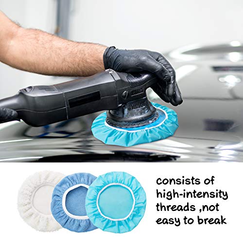 20 Pcs 9-10 Inch Microfiber Car Buffer Pads Polisher Bonnet Buffing Cover