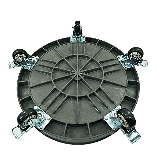 ELAFROS Heavy Duty Plastic Drum Dolly with Brake, 30/55 Gallon, 900lb Grey - color: Gray, size: 1 Pack With Brake
