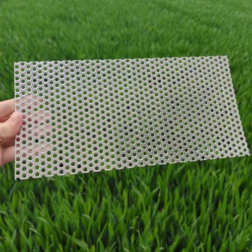 Perforated Stainless Steel Sheet, 19GA expanded Metal mesh 0.2" Aperture (About 5mm), 304 Stainless Steel Mesh Panel, Flue Ventilation, Filtration, Speaker Grille(1pcs 11.9'' x 5.9'' Rectangle) - color: 1pcs 11.9'' x 5.9'' Rectangle