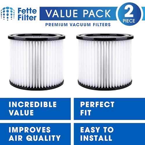 Fette Filter - 90398 Filter Replacement for Shop-Vac 90398, 903-98, 9039800, 903-98-00 Type AA Wet/Dry Vacuum Cartridge Filter - Pack of 2 - size: Pack of 2