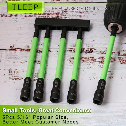 150mm 5/16" Magnetic Nut Driver Set for Impact Drill, 1/4" Hex Shank - size: E.5/16"