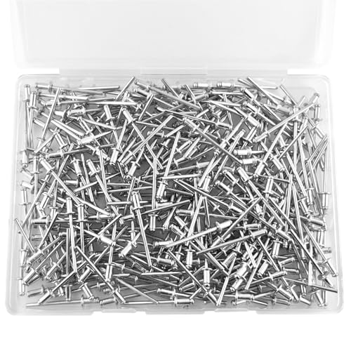 ALLCLEAN 300 Pcs 1/8" x 1/4" Aluminum Blind Rivets,3.2 x 6mm Pop Rivets,Aluminum Grip and Steel Mandrel - color: Aluminum, size: 1/8"x1/4"