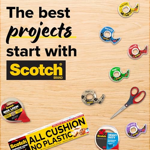 Scotch Double-Sided Tape, 1/2 in x 250 in (12.7 mm x 6.35 m), 3 Count (Pack of 12) - size: 0.5 in x 250 in (3 Rolls) (Pack of 12)