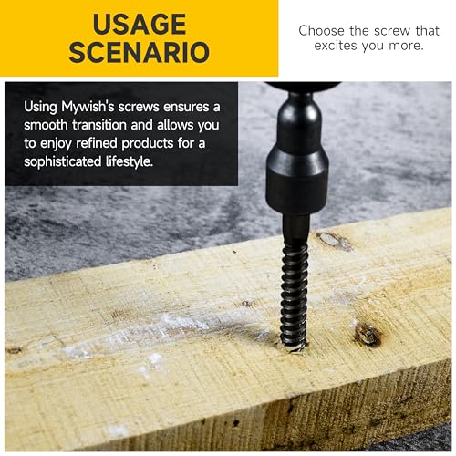 MYWISH (15Sets) 1/4" x 3-1/2" Hex Head Lag Bolts, Heavy Duty Lag Screws with Washers, 304 Stainless Steel Bolts 18-8, Lag Screws Wood Screws, Partial Thread Black Oxide, 1/4 Bolt - size: 1/4 x 3-1/2" (15 set)
