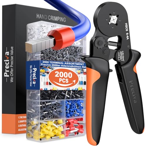 Preciva Ferrule Crimping Tool with 2000Pcs Wire Connectors, AWG23-7 - color: Orange