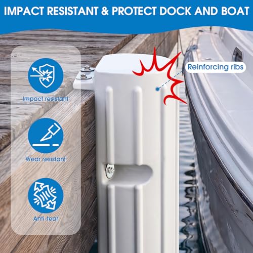 Dock Bumper Fender,Boat Dock Bumpers for Edge or Side - color: White, size: 3 Pack