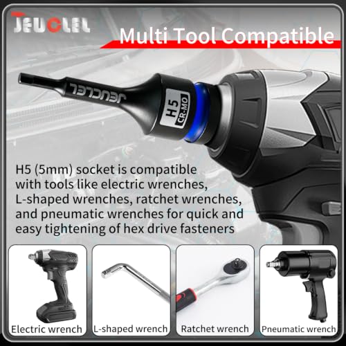5mm Hex Impact Bit Socket, H5 1/2" Drive Allen Socket, Cr-Mo Steel - size: 1PC | H5 5MM